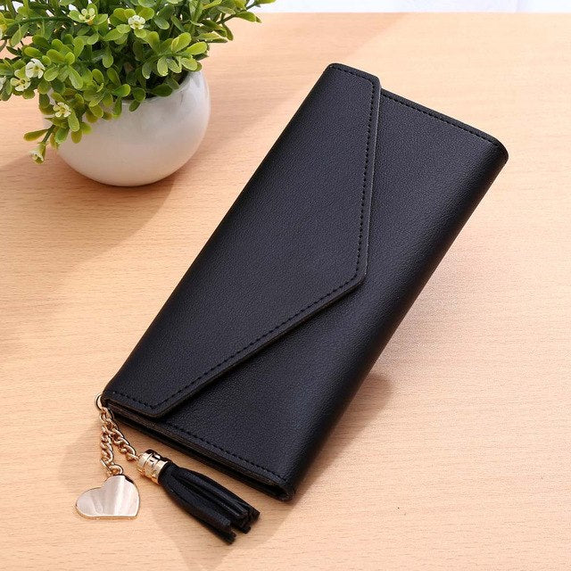 Fashion Women Wallets Simple Long Wallet Tassel
