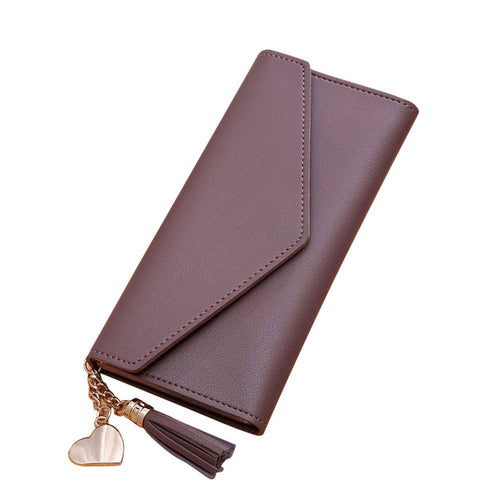 Fashion Women Wallets Simple Long Wallet Tassel