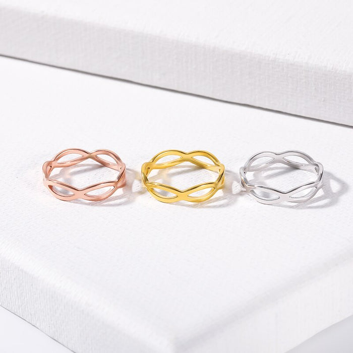 Minimal Infinity Ring Women Stainless Steel