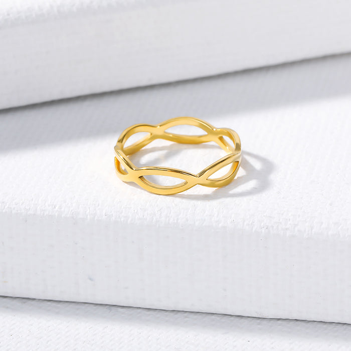 Minimal Infinity Ring Women Stainless Steel