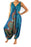 Teal Mandala Boho Hippie Jumpsuit Rompers