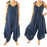 Solid Blue Boho Hippie Jumpsuit Rompers