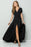 FLOWY MAXI WRAP DRESS - Black
