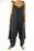 Solid Black Boho Hippie Jumpsuit Rompers