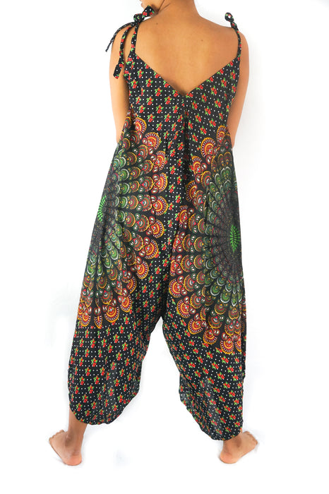 Black Chakra Boho Hippie Jumpsuit Rompers