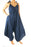 Solid Blue Boho Hippie Jumpsuit Rompers