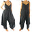 Solid Black Boho Hippie Jumpsuit Rompers
