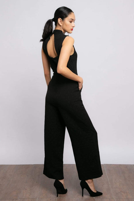 Charley Black  Mock Neck Jumpsuit Petites and Plus Sizes