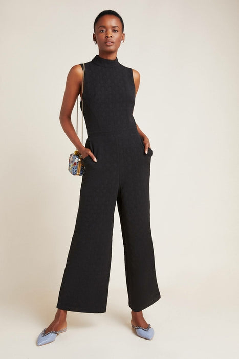 Charley Black  Mock Neck Jumpsuit Petites and Plus Sizes