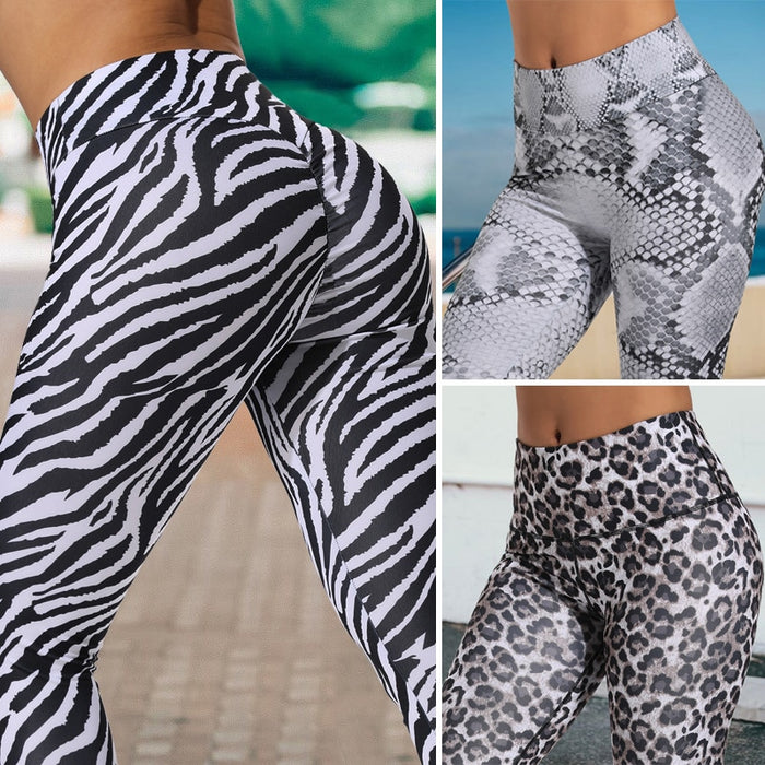 Elastic Animal Skin Sports Leggings