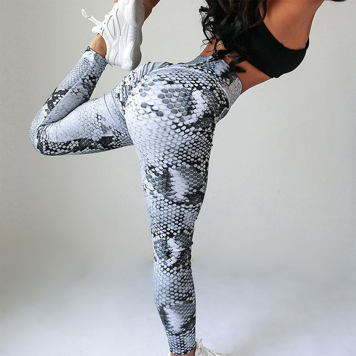 Elastic Animal Skin Sports Leggings