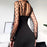 Black Dot Print Sleeve Sexy Party Dress