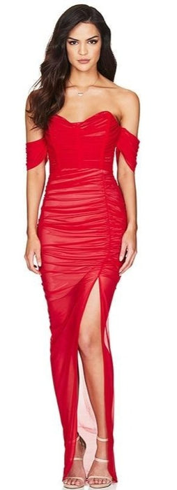 Double Mesh Sexy Long Party Dress
