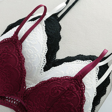 Deep V Lace Wireless Push Up Bra