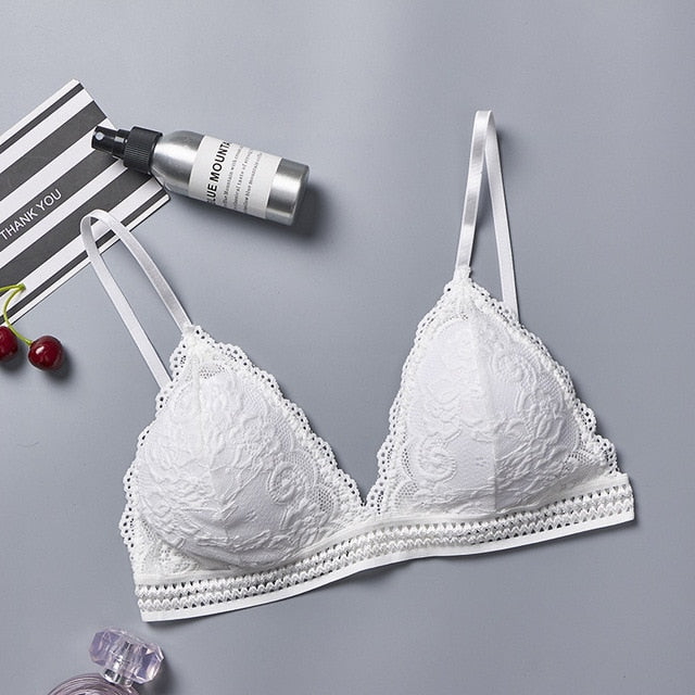 Deep V Lace Wireless Push Up Bra