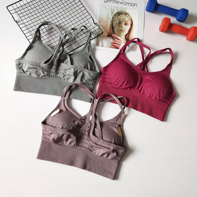 Cross Back Seamless Strappy Sports Bra