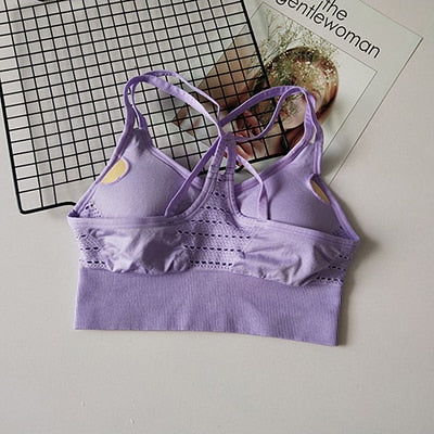 Cross Back Seamless Strappy Sports Bra