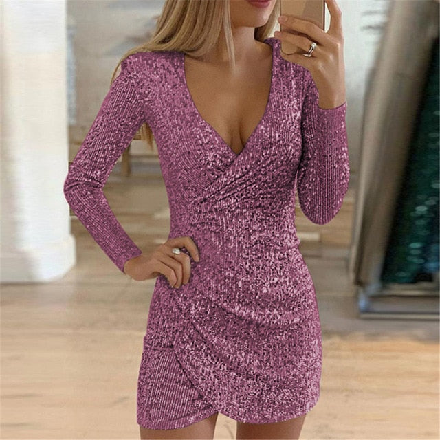 Sexy Sequin Dresses Bodycon Party Dress