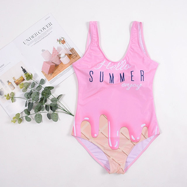 One Piece Matching Swim Sexy Bathing Suit