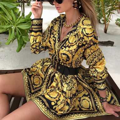 A-Line Sexy V-neck Swing Short Mini Dress