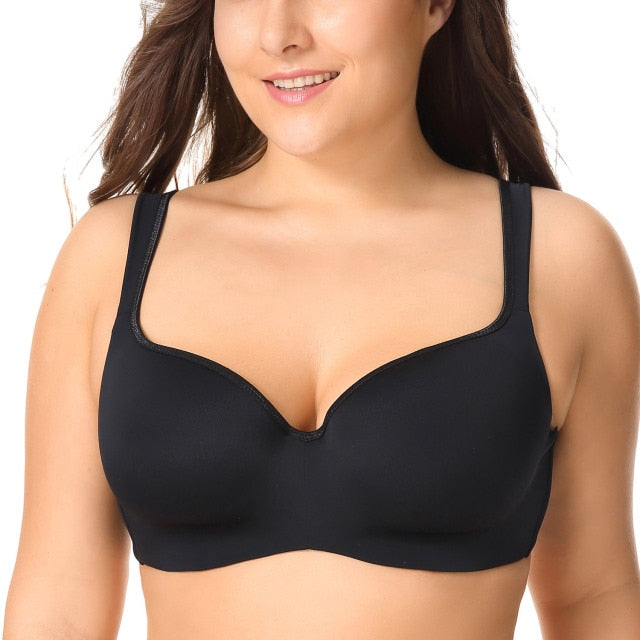 Full-Coverage Balconette Big Size T-Shirt Bra Blue Blown Pink