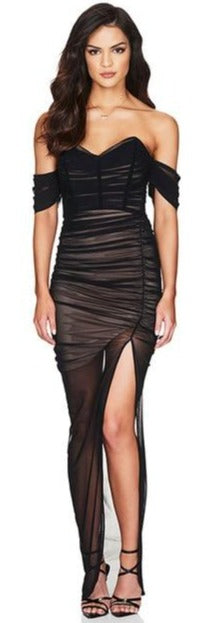 Double Mesh Sexy Long Party Dress
