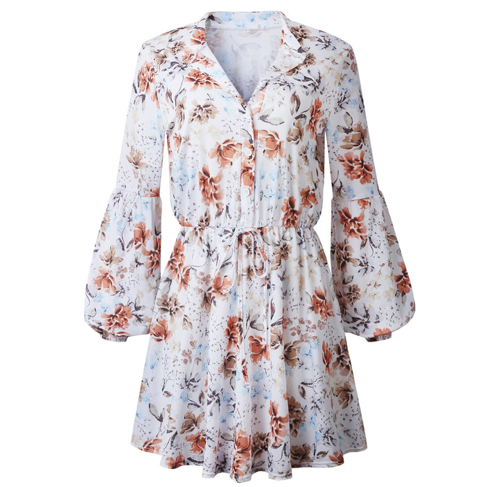 White Ruffled Mini Vintage Dress