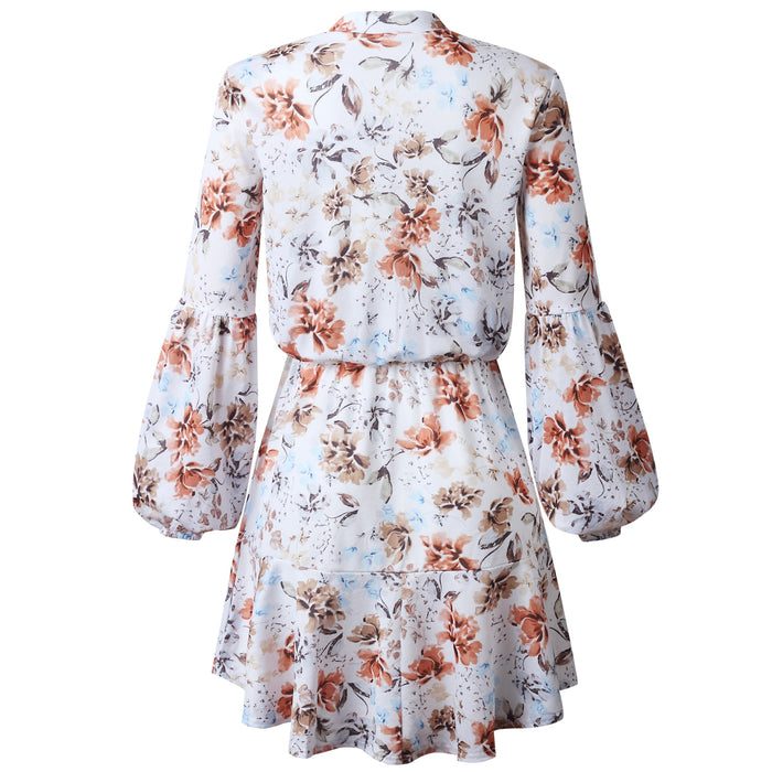 White Ruffled Mini Vintage Dress