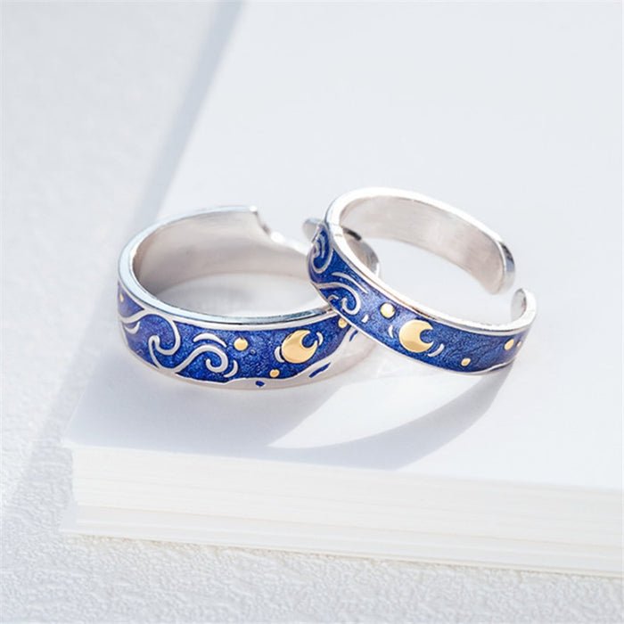 Moon Star Starry Night Ring Jewelry
