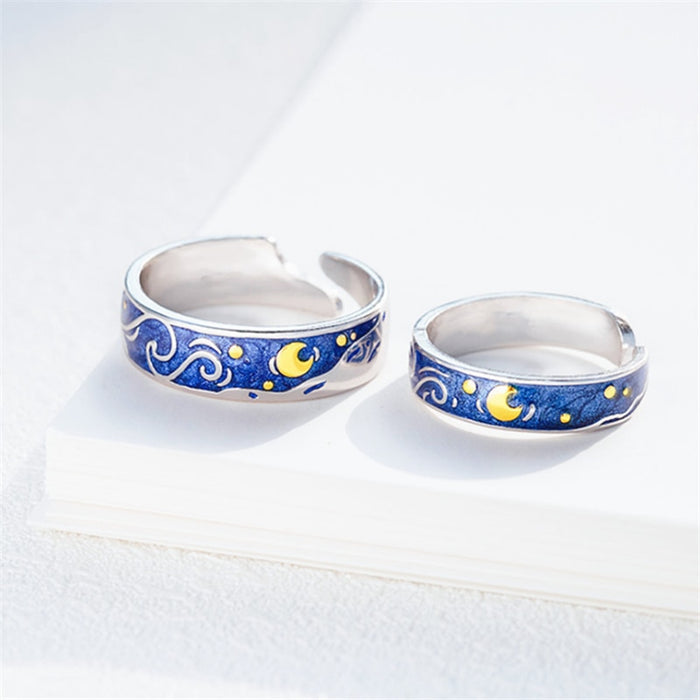 Moon Star Starry Night Ring Jewelry