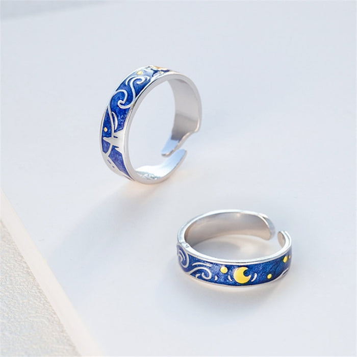 Moon Star Starry Night Ring Jewelry