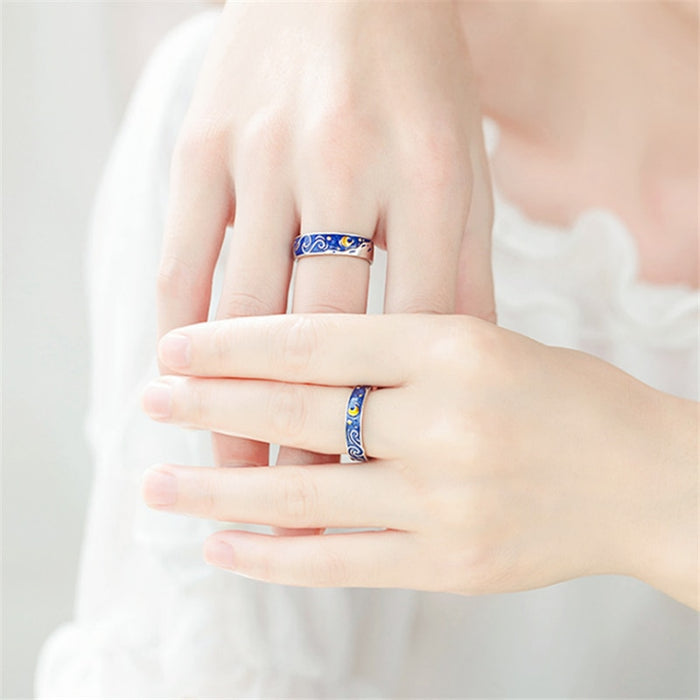 Moon Star Starry Night Ring Jewelry