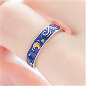 Moon Star Starry Night Ring Jewelry