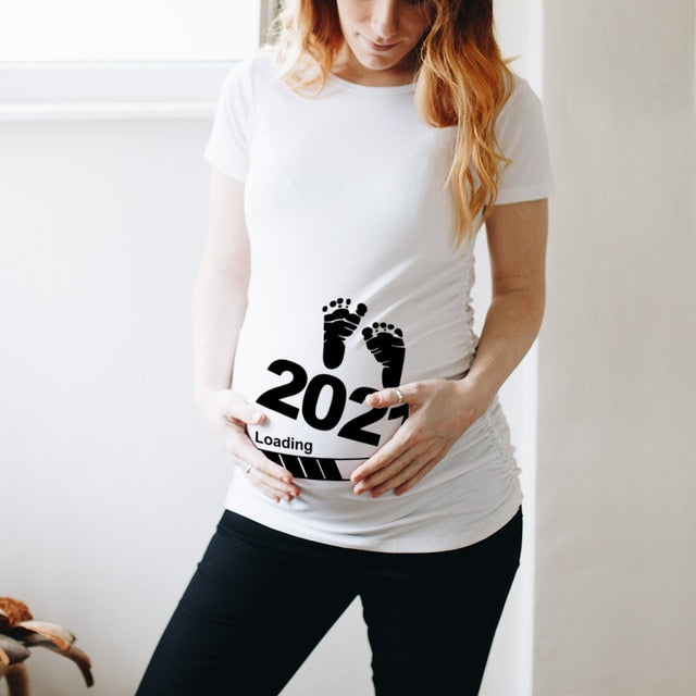 Baby Loading Printed Pregnant T Shirt