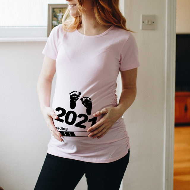 Baby Loading Printed Pregnant T Shirt