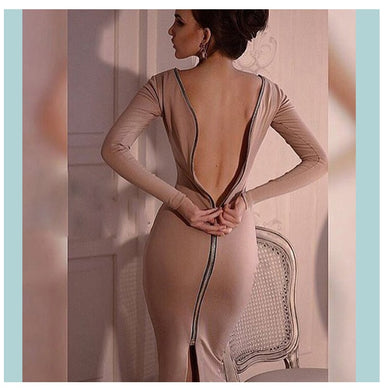 Spring Solid Color Round Dress