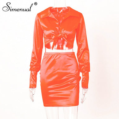 Sexy V Neck Party Hot Silk 2 Piece Outfit