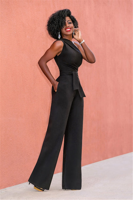 Sexy One Shoulder Romper Jumpsuits