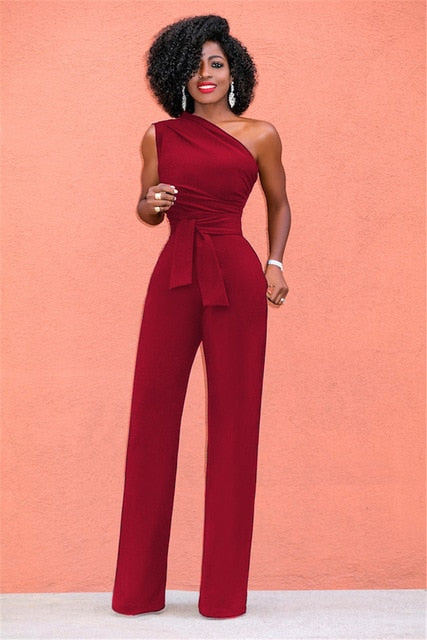 Sexy One Shoulder Romper Jumpsuits