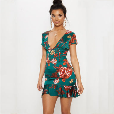 Criss Cross Back Frill Hem Shift Dress