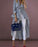 Striped V-neck Loose Top with Front Dip Hem and Belt