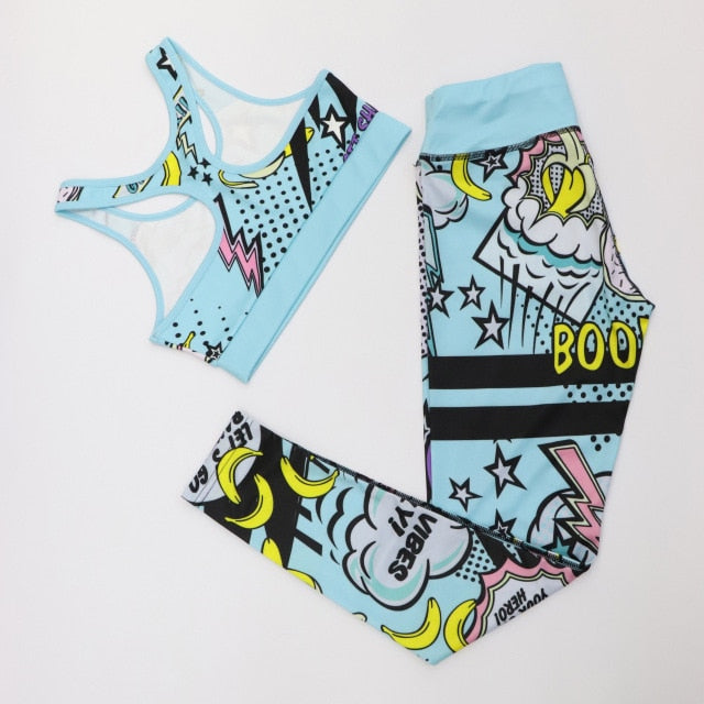 Print Cartoon banana Boom Running Yoga
