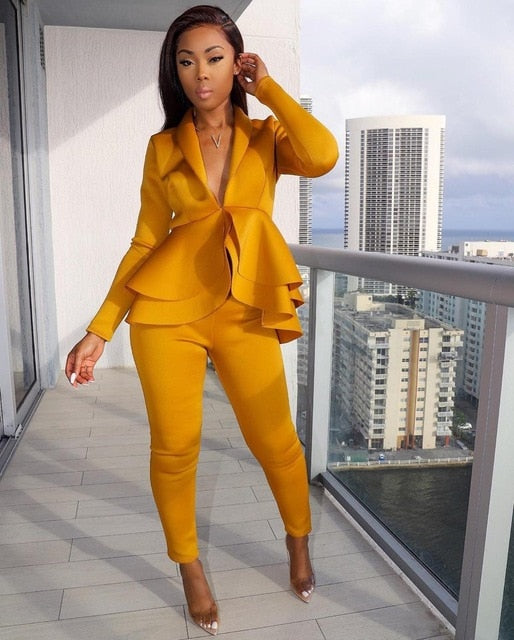 Full Sleeve Ruffles Two Piece Set