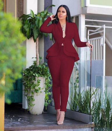 Full Sleeve Ruffles Two Piece Set