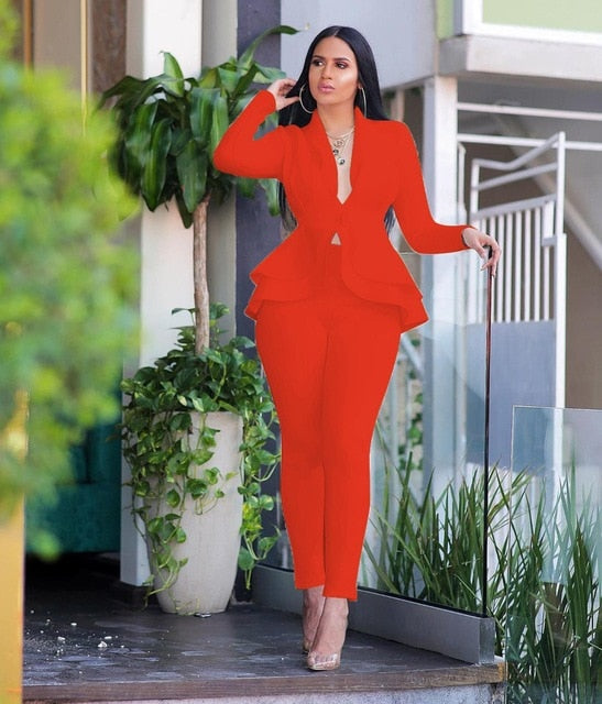 Full Sleeve Ruffles Two Piece Set