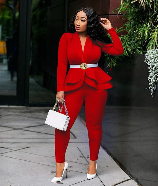 Full Sleeve Ruffles Two Piece Set