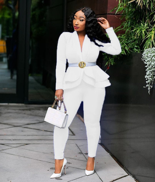 Full Sleeve Ruffles Two Piece Set