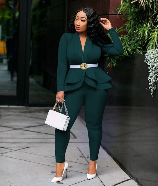 Full Sleeve Ruffles Two Piece Set