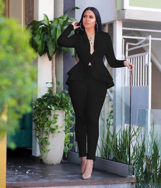 Full Sleeve Ruffles Two Piece Set
