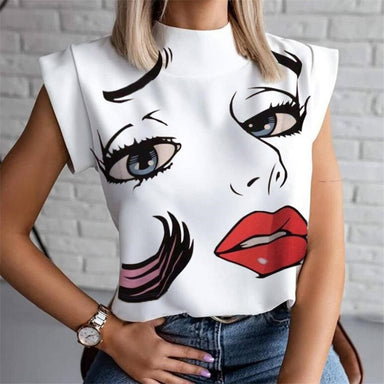 Ladies Casual Lips Printed T Shirt
